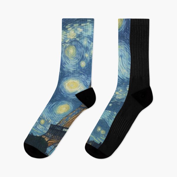 Item preview, Starry Night in Paris Post Impressionism Van gogh Inspired Art designed and sold by Vangoholic.