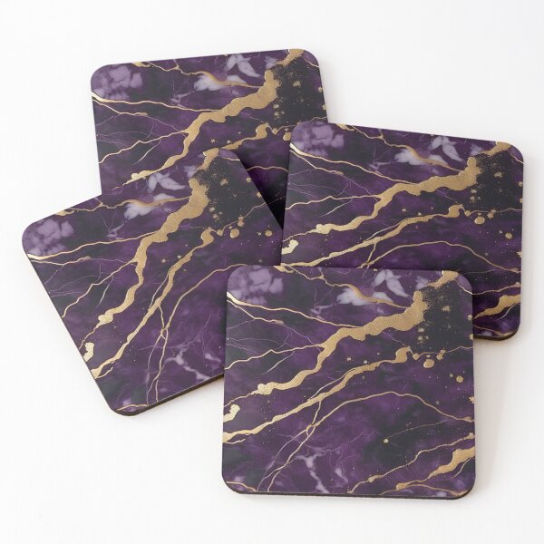 Item preview, Dark Purple Marble Texture with Gold Flecks  designed and sold by BirdsnStuff.