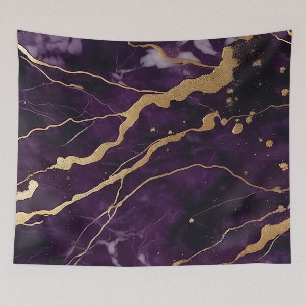 Item preview, Dark Purple Marble Texture with Gold Flecks  designed and sold by BirdsnStuff.