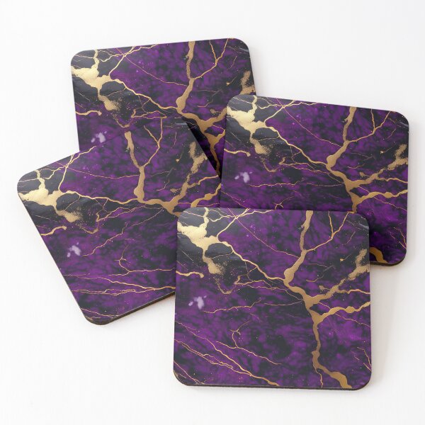 Item preview, Dark Purple Marble Texture with Gold Flecks  designed and sold by BirdsnStuff.