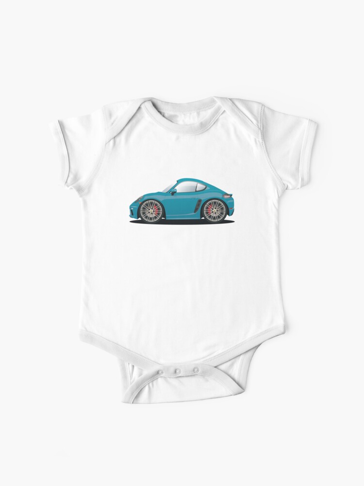Porsche Cayman 718 S Aqua Blue Baby One Piece By Cedramichelle Redbubble