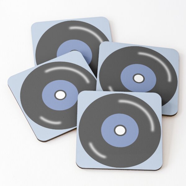 Item preview, Blue Vintage Cute Vinyl Record Digital Illustration designed and sold by TheEclecticKat.