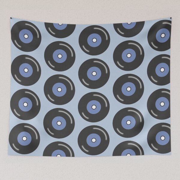 Item preview, Blue Vintage Cute Vinyl Record Digital Illustration designed and sold by TheEclecticKat.