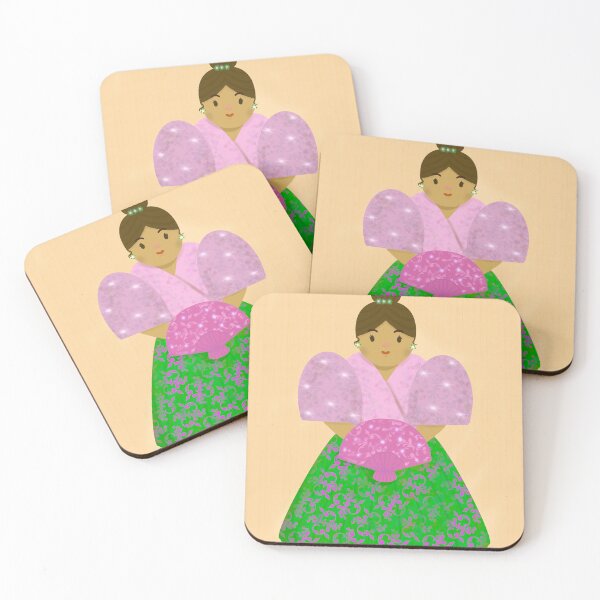 Item preview, Cute Maria Clara Filipina Costume Dress with Fan Purple & Green  designed and sold by chocolatefund.