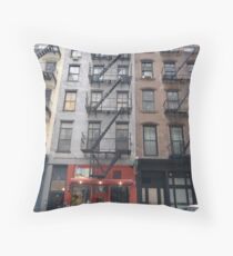 Apartment, New York, Manhattan, Brooklyn, New York City, architecture, street, building, tree, car,   Throw Pillow