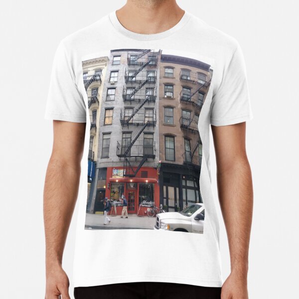Apartment, New York, Manhattan, Brooklyn, New York City, architecture, street, building, tree, car,   Premium T-Shirt