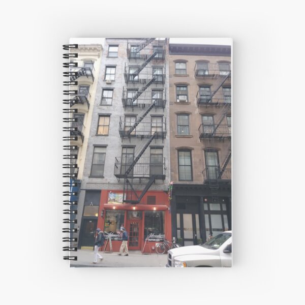 Apartment, New York, Manhattan, Brooklyn, New York City, architecture, street, building, tree, car,   Spiral Notebook
