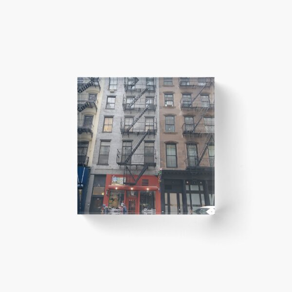 Apartment, New York, Manhattan, Brooklyn, New York City, architecture, street, building, tree, car,   Acrylic Block
