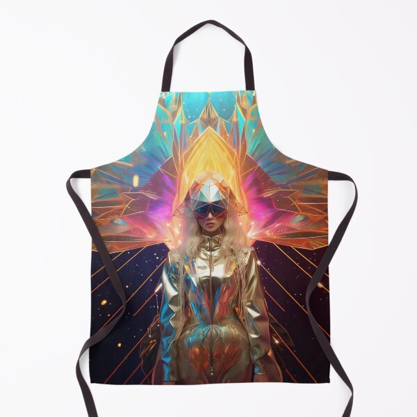 Item preview, A fantastic girl in a spacesuit of the future stands against the backdrop of space and holographic patterns designed and sold by AlenikArt.
