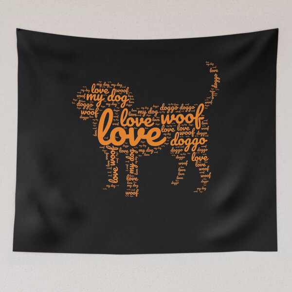 Item preview, Dog cloud shape words designed and sold by MK1FashionHub.