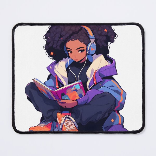Item preview, The Black Girl Book Lover - Reading Cartoon Characters designed and sold by Ordinary Life Works.