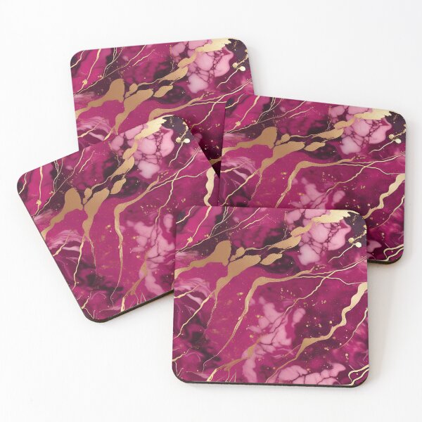 Item preview, Dark Pink Marble with Texture and Gold Flecks  designed and sold by BirdsnStuff.