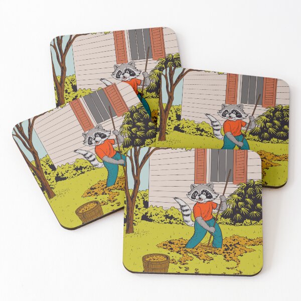 Item preview, Vintage style - racoon gardening in autumn  designed and sold by NaturesBandit.