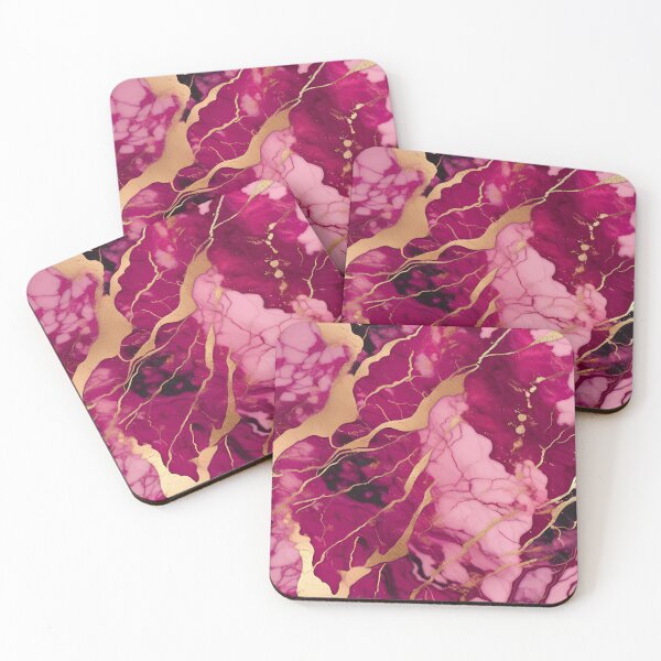Item preview, Dark Pink Marble with Texture and Gold Flecks  designed and sold by BirdsnStuff.