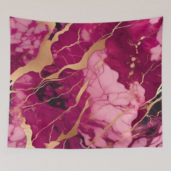 Item preview, Dark Pink Marble with Texture and Gold Flecks  designed and sold by BirdsnStuff.