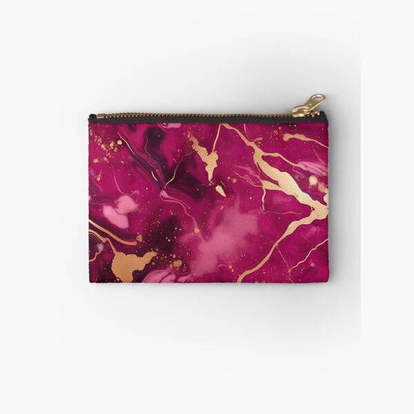 Item preview, Dark Pink Marble with Texture and Gold Flecks  designed and sold by BirdsnStuff.
