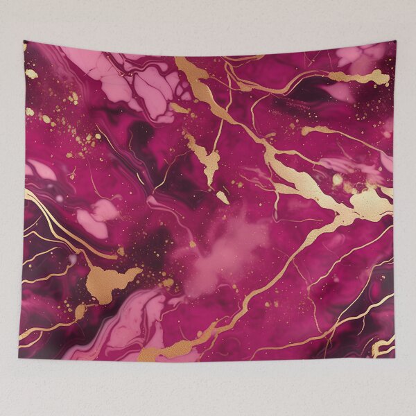 Item preview, Dark Pink Marble with Texture and Gold Flecks  designed and sold by BirdsnStuff.