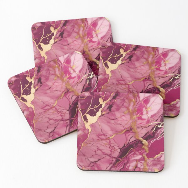 Item preview, Dark Pink Marble with Texture and Gold Flecks  designed and sold by BirdsnStuff.