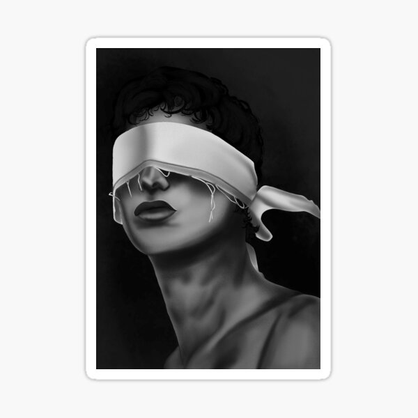 Blindfolded woman Sticker for Sale by artwork-ty