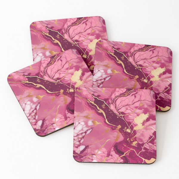 Item preview, Dark Pink Marble with Texture and Gold Flecks  designed and sold by BirdsnStuff.
