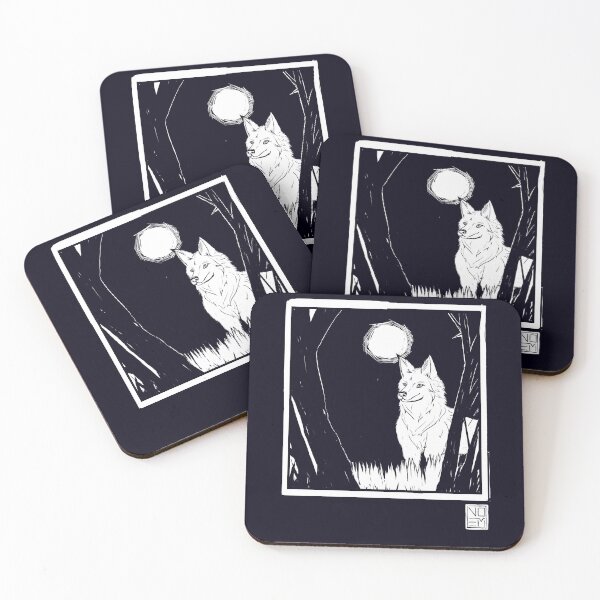 Item preview, Wolf In Forest White Print designed and sold by Noem-Prints.