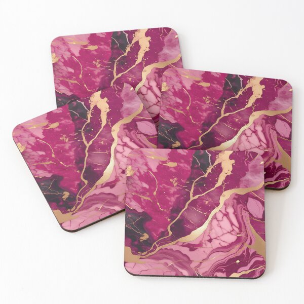 Item preview, Dark Pink Marble with Texture and Gold Flecks  designed and sold by BirdsnStuff.