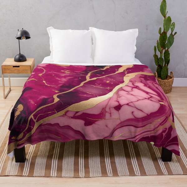 Item preview, Dark Pink Marble with Texture and Gold Flecks  designed and sold by BirdsnStuff.