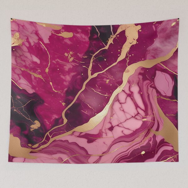 Item preview, Dark Pink Marble with Texture and Gold Flecks  designed and sold by BirdsnStuff.