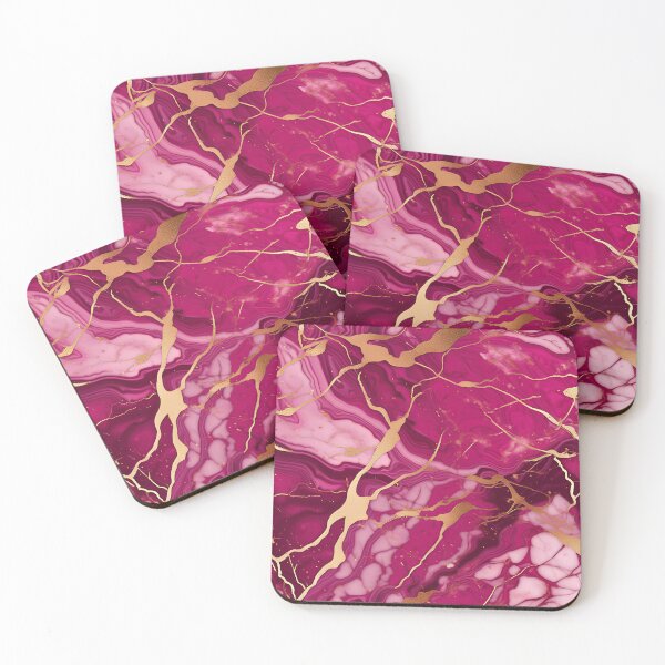 Item preview, Dark Pink Marble with Texture and Gold Flecks  designed and sold by BirdsnStuff.