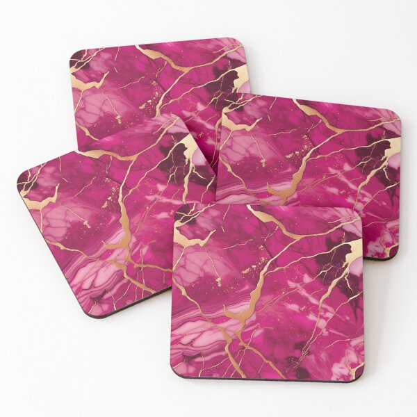 Item preview, Dark Pink Marble with Texture and Gold Flecks  designed and sold by BirdsnStuff.