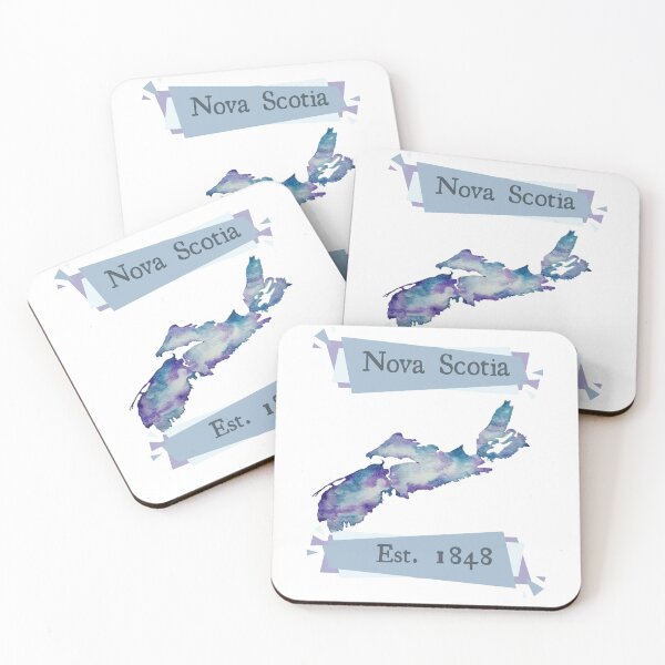 Item preview, Nova Scotia est. 1848 - retro background- watercolor in purple and blue designed and sold by JewelsNova.