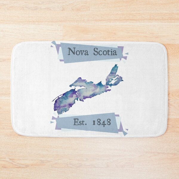 Item preview, Nova Scotia est. 1848 - retro background- watercolor in purple and blue designed and sold by JewelsNova.