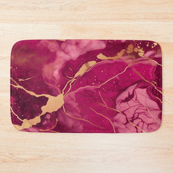 Item preview, Dark Pink Marble with Texture and Gold Flecks  designed and sold by BirdsnStuff.