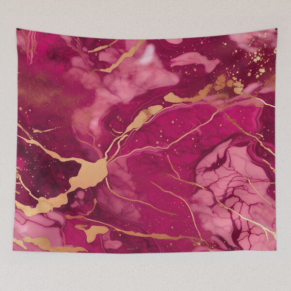 Item preview, Dark Pink Marble with Texture and Gold Flecks  designed and sold by BirdsnStuff.