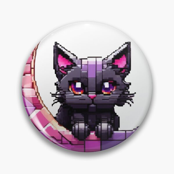 Item preview, Black Cat Pixel Art Crescent Moon designed and sold by tankuss.