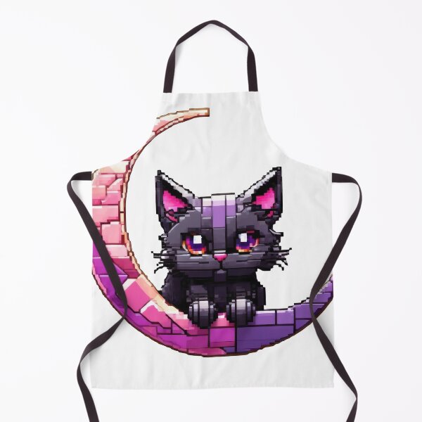 Item preview, Black Cat Pixel Art Crescent Moon designed and sold by tankuss.
