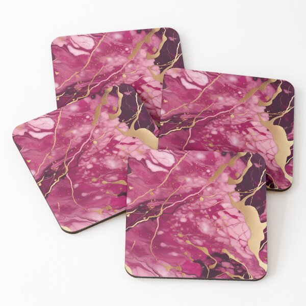 Item preview, Dark Pink Marble with Texture and Gold Flecks  designed and sold by BirdsnStuff.