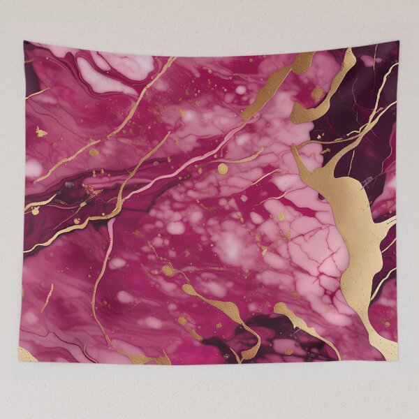 Item preview, Dark Pink Marble with Texture and Gold Flecks  designed and sold by BirdsnStuff.