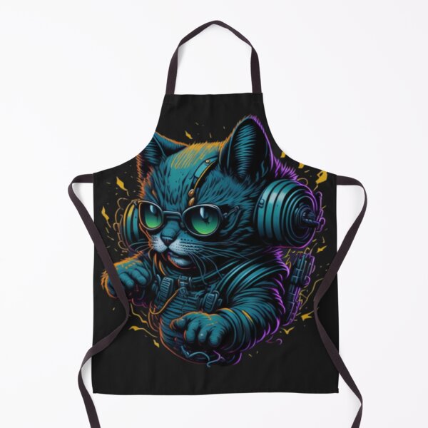 Item preview, "Neon Whiskers: Cybergoth Kitten Artistry" designed and sold by alaa-mously.