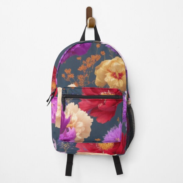 Item preview, Fabulous flowers of red and blue on a golden background designed and sold by asbno19.