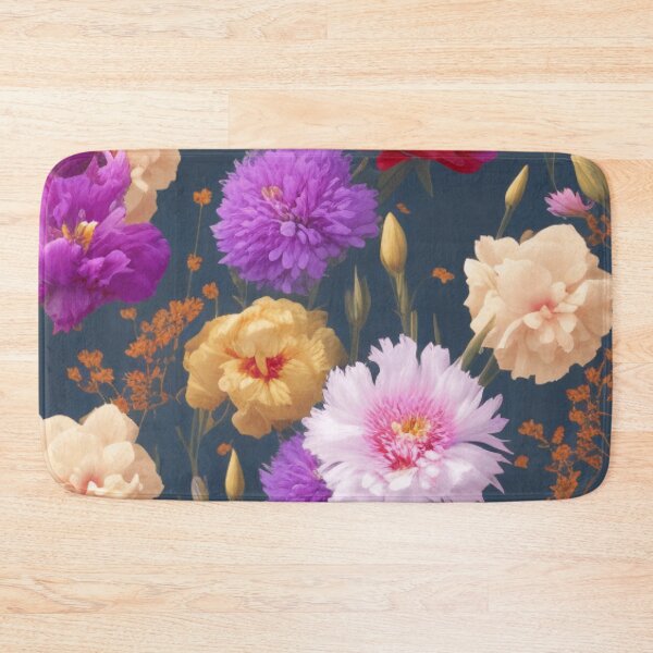 Item preview, Fabulous flowers of red and blue on a golden background designed and sold by asbno19.