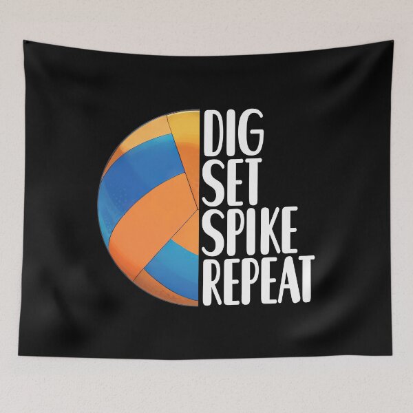 Item preview, Dig Set Spike Repeat design for volleyball fans designed and sold by ChaosEdits.