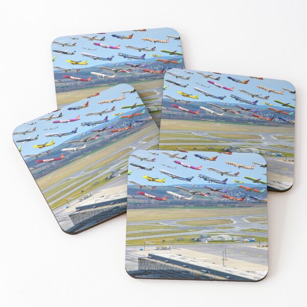 Item preview, Airplane jetliner take off time-lapse composite color air-portrait photographic art print designed and sold by Jéanpaul  Ferro.