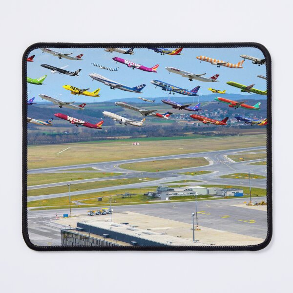 Item preview, Airplane jetliner take off time-lapse composite color air-portrait photographic art print designed and sold by Jéanpaul  Ferro.