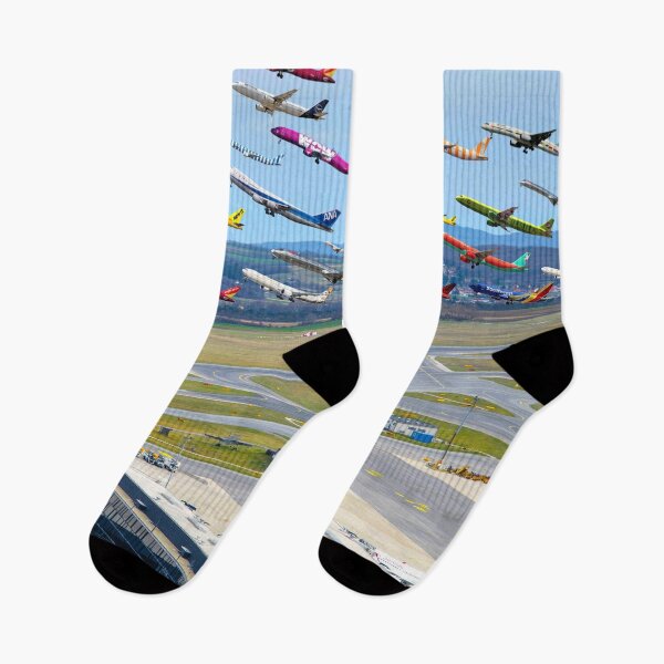Item preview, Airplane jetliner take off time-lapse composite color air-portrait photographic art print designed and sold by Jéanpaul  Ferro.