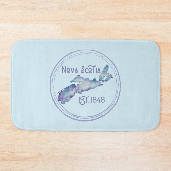 Item preview, Nova Scotia est. 1848 circle outline- watercolor in purple and blue designed and sold by JewelsNova.