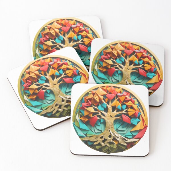 Item preview, Origami Tree Emblem Logo: Vibrant Art Meets Scientific Precision (55) designed and sold by WASjourney.