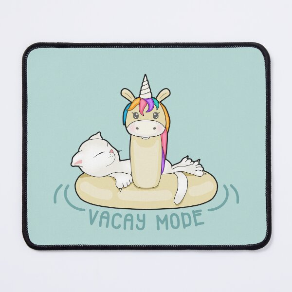 Item preview, Cat Vacay Mode with Unicorn designed and sold by ViewerEqualsPhoton.