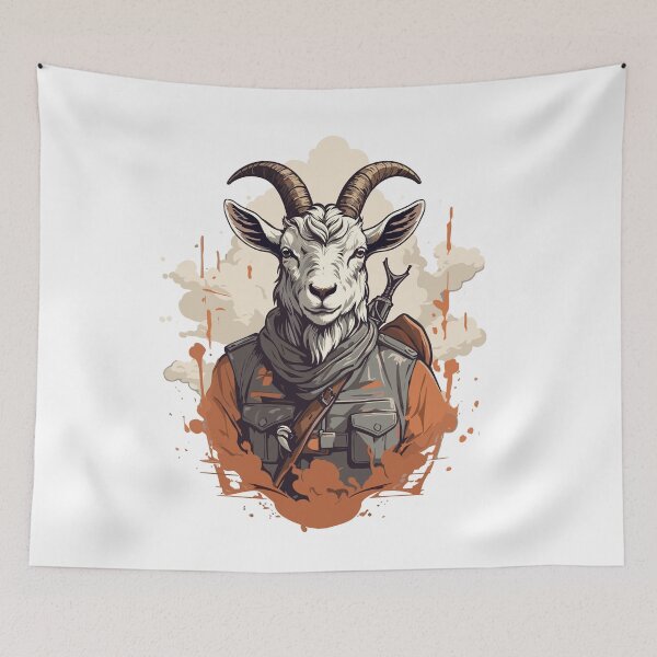 Item preview, Horns of Glory Presenting the Magnificent Great Horned Goat Army designed and sold by Gooddaycanvas.