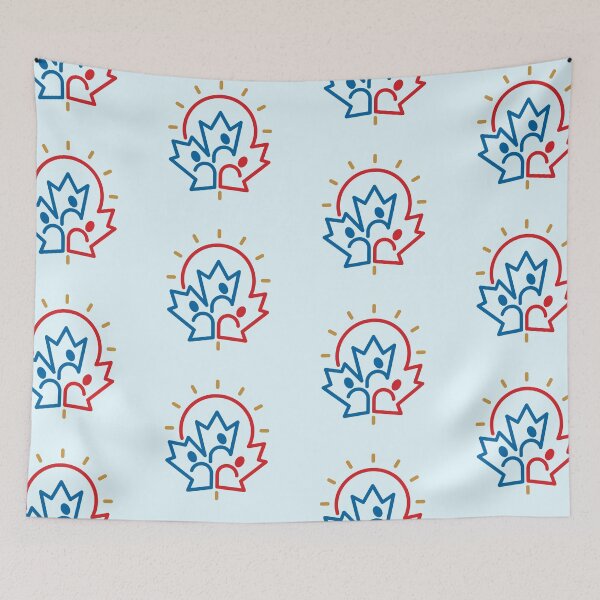 Item preview, Canada Social Maple Leaf with a Group of People and Rising Sun designed and sold by Wiggly Lines.